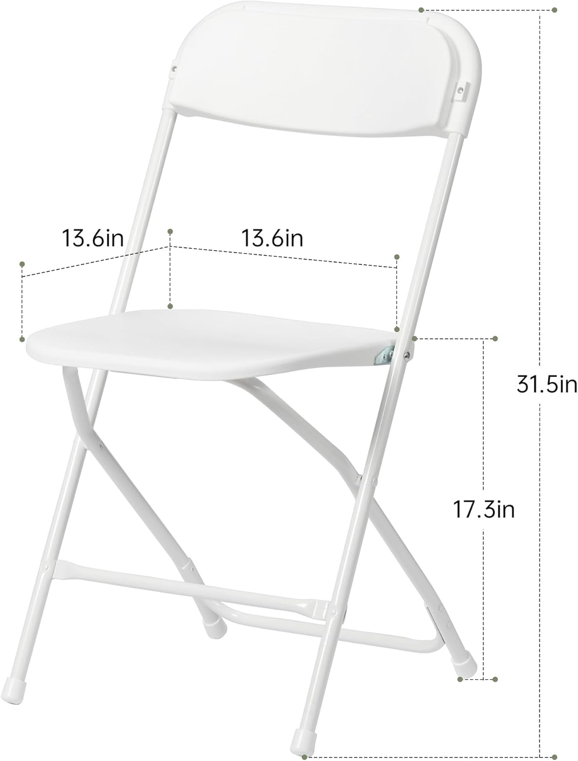 Real Relax 10 Pack Plastic Folding Chair, Lightweight Foldable Chair 350 LB Weight Capacity Commercial Chairs for Office Wedding Party Dinning Events White