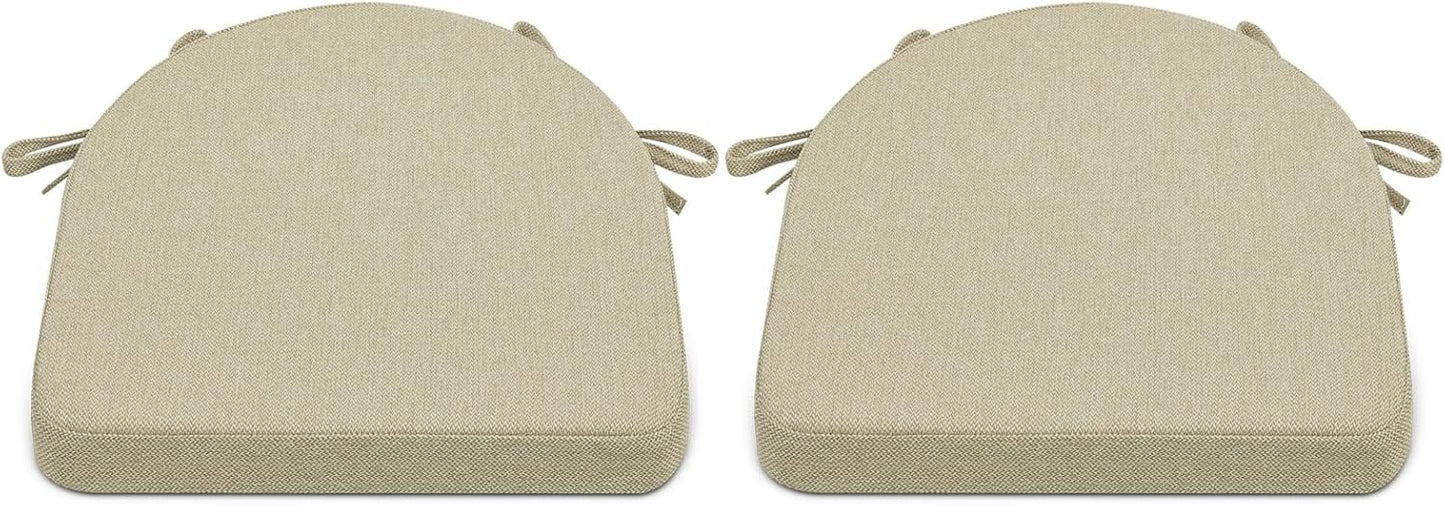 Shinnwa Kitchen Chair Cushions Set of 4, Non-Slip Dining Chair Cushions with Ties and Machine Washable Cover, 4 Pack, 17 x 16.5 x 2in, Off White