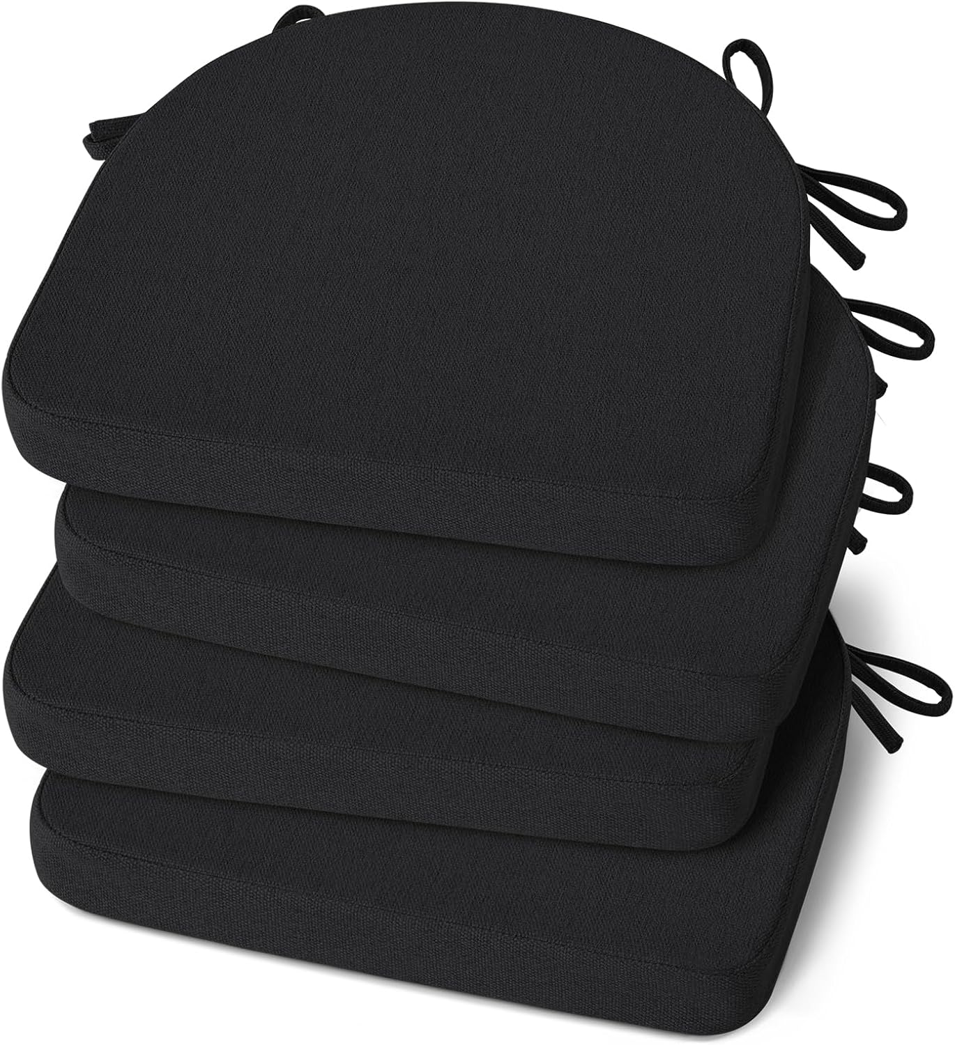 Shinnwa Kitchen Chair Cushions Set of 4, Non-Slip Dining Chair Cushions with Ties and Machine Washable Cover, 4 Pack, 17 x 16.5 x 2in, Off White