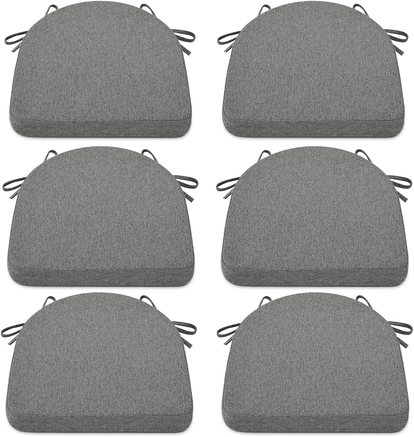 Shinnwa Kitchen Chair Cushions Set of 4, Non-Slip Dining Chair Cushions with Ties and Machine Washable Cover, 4 Pack, 17 x 16.5 x 2in, Off White