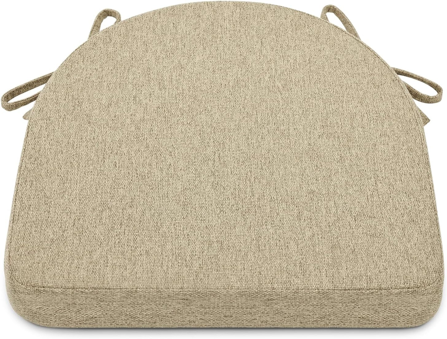Shinnwa Kitchen Chair Cushions Set of 4, Non-Slip Dining Chair Cushions with Ties and Machine Washable Cover, 4 Pack, 17 x 16.5 x 2in, Off White