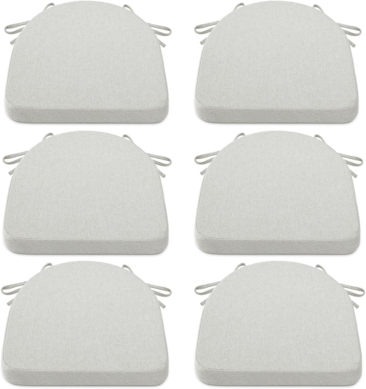 Shinnwa Kitchen Chair Cushions Set of 4, Non-Slip Dining Chair Cushions with Ties and Machine Washable Cover, 4 Pack, 17 x 16.5 x 2in, Off White