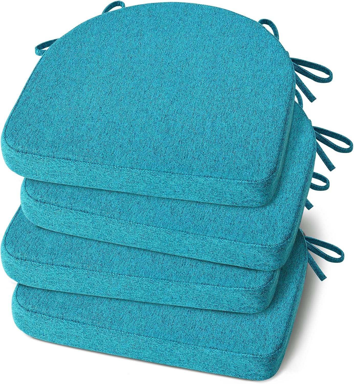 Shinnwa Kitchen Chair Cushions Set of 4, Non-Slip Dining Chair Cushions with Ties and Machine Washable Cover, 4 Pack, 17 x 16.5 x 2in, Off White