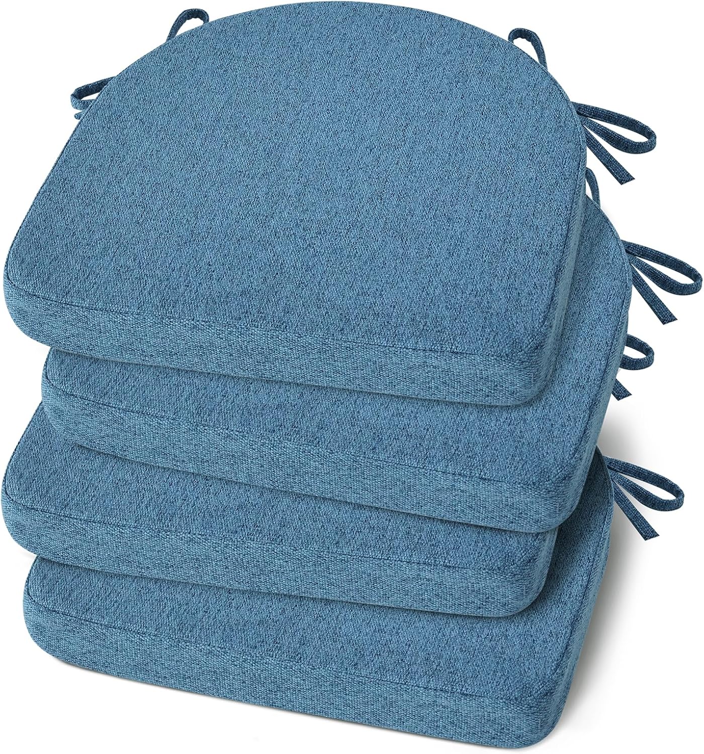 Shinnwa Kitchen Chair Cushions Set of 4, Non-Slip Dining Chair Cushions with Ties and Machine Washable Cover, 4 Pack, 17 x 16.5 x 2in, Off White
