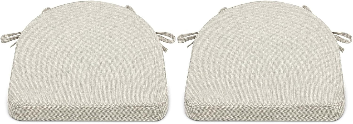 Shinnwa Kitchen Chair Cushions Set of 4, Non-Slip Dining Chair Cushions with Ties and Machine Washable Cover, 4 Pack, 17 x 16.5 x 2in, Off White