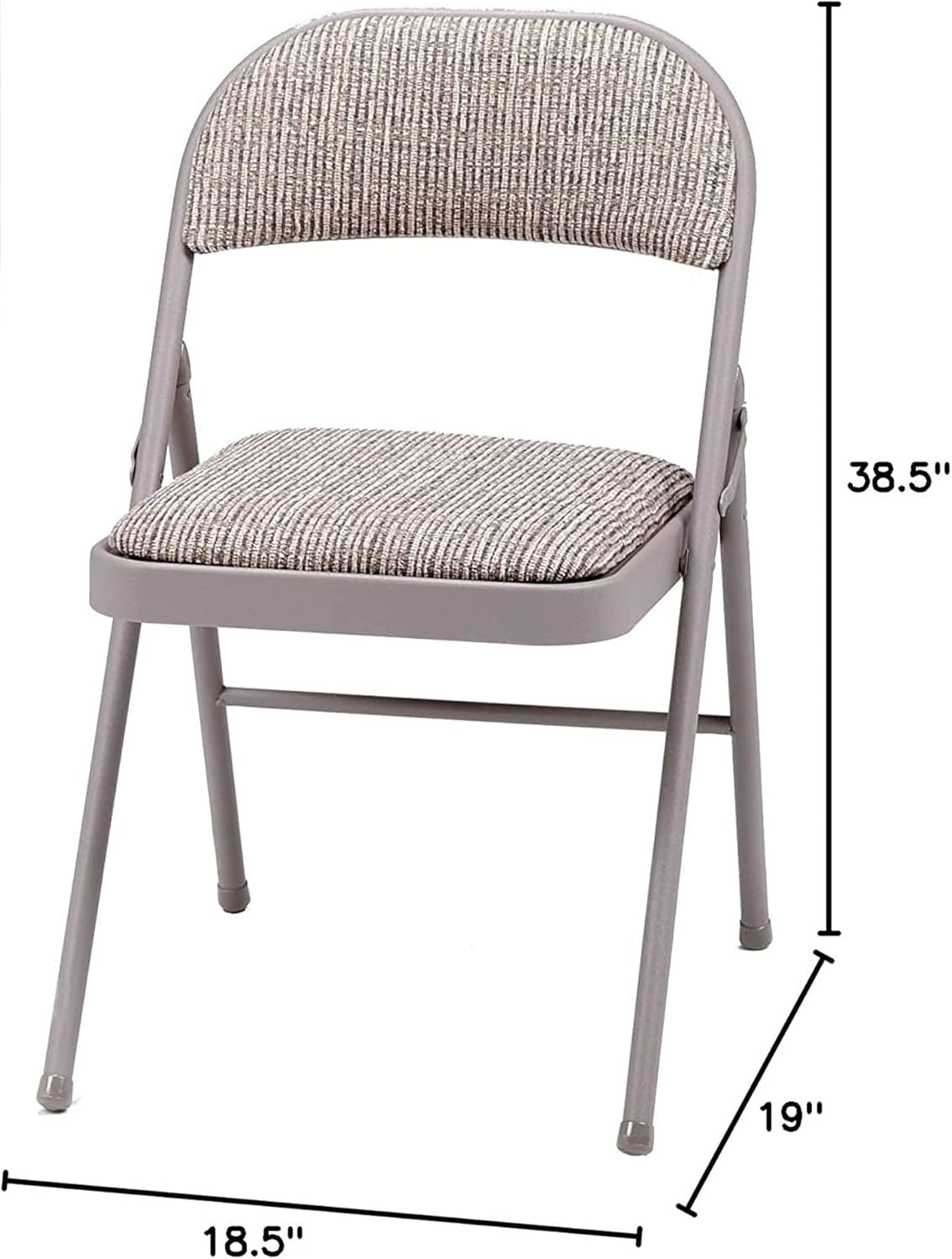 MECO Sudden Comfort Deluxe Portable Metal Fabric Padded Folding Chair for Home, Outdoor, and Office Use with Contoured Backrest, Gray (12 Pack)