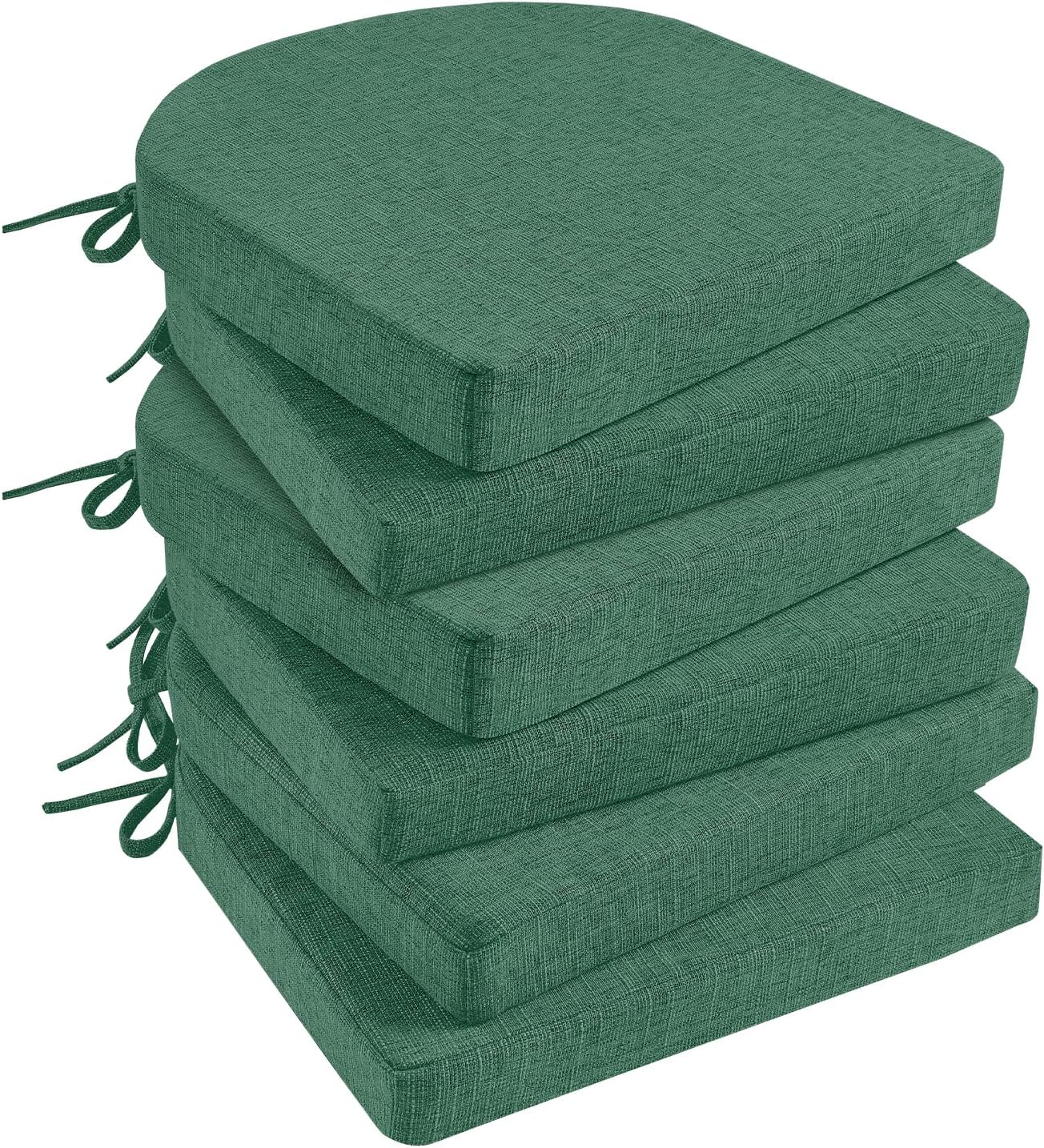 Basic Beyond Chair Cushions for Dining Chairs 4 Pack, Memory Foam Chair Cushion with Ties and Non Slip Backing, 16 x 16 inches Chair Pads for Dining Chairs(Brown)