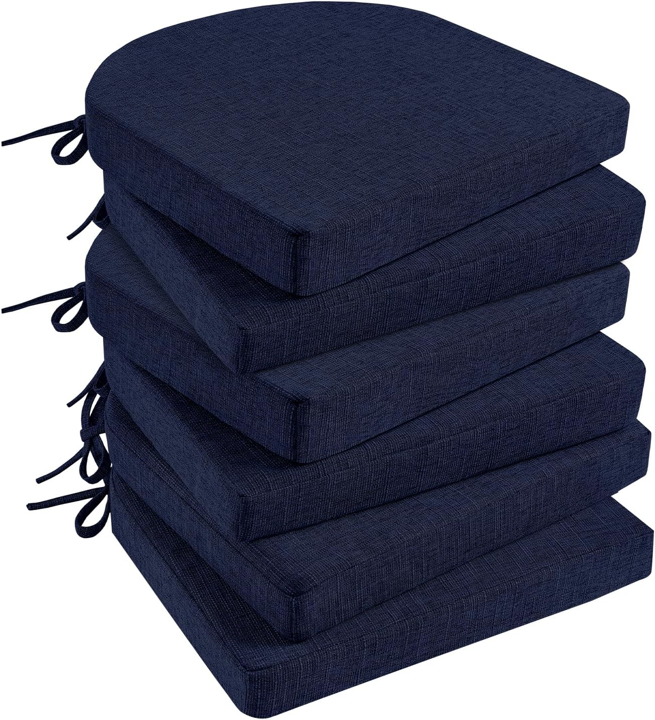 Basic Beyond Chair Cushions for Dining Chairs 4 Pack, Memory Foam Chair Cushion with Ties and Non Slip Backing, 16 x 16 inches Chair Pads for Dining Chairs(Brown)