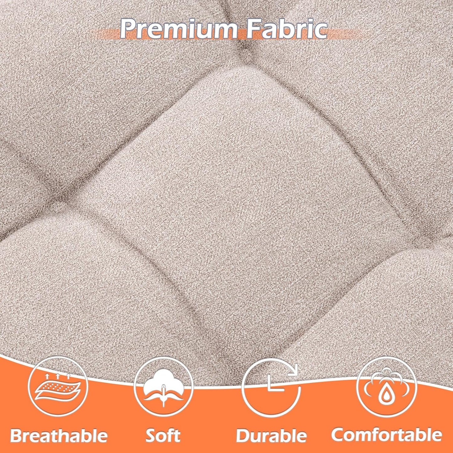 Chair Cushions for Dining Chairs Set of 6, Tufted Textured and Non-Slip Kitchen Chair Cushions Pads with Ties, Seat Cushions for Kitchen Patio Office Chairs, Beige