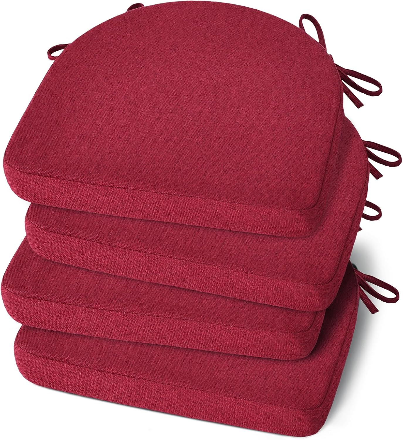Shinnwa Kitchen Chair Cushions Set of 4, Non-Slip Dining Chair Cushions with Ties and Machine Washable Cover, 4 Pack, 17 x 16.5 x 2in, Off White