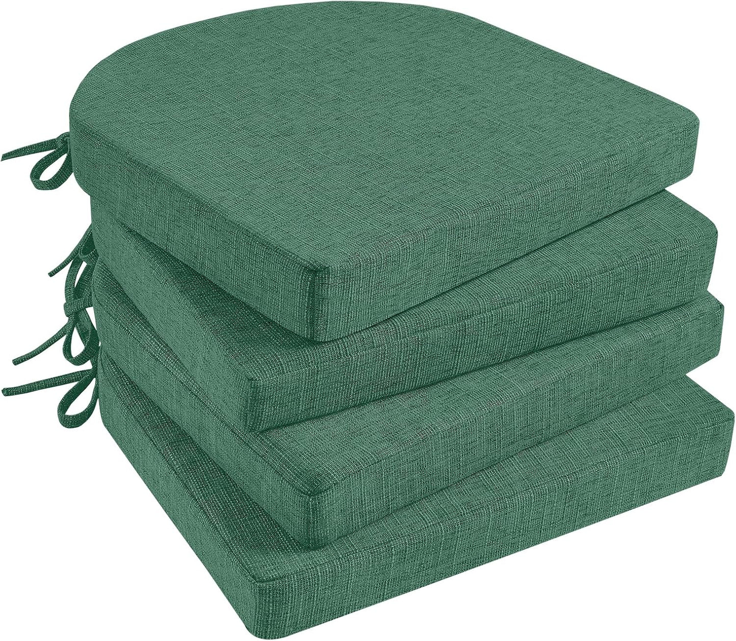 Basic Beyond Chair Cushions for Dining Chairs 4 Pack, Memory Foam Chair Cushion with Ties and Non Slip Backing, 16 x 16 inches Chair Pads for Dining Chairs(Brown)