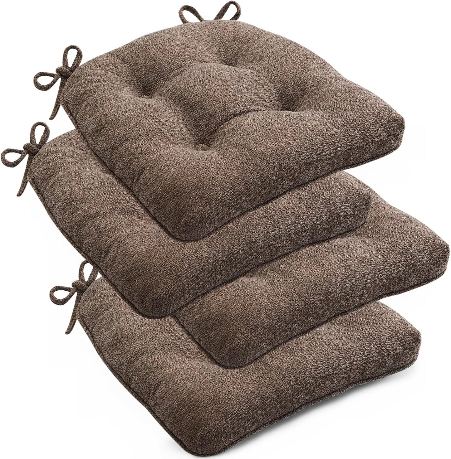 Chair Cushions Set of 6 for Dining Chairs, 16.5"x15.5" Kitchen Chair Pads with Memory Foam, Non-Slip Bottom & Ties, Tufted Indoor Seat Cushions for Home Use – Navy