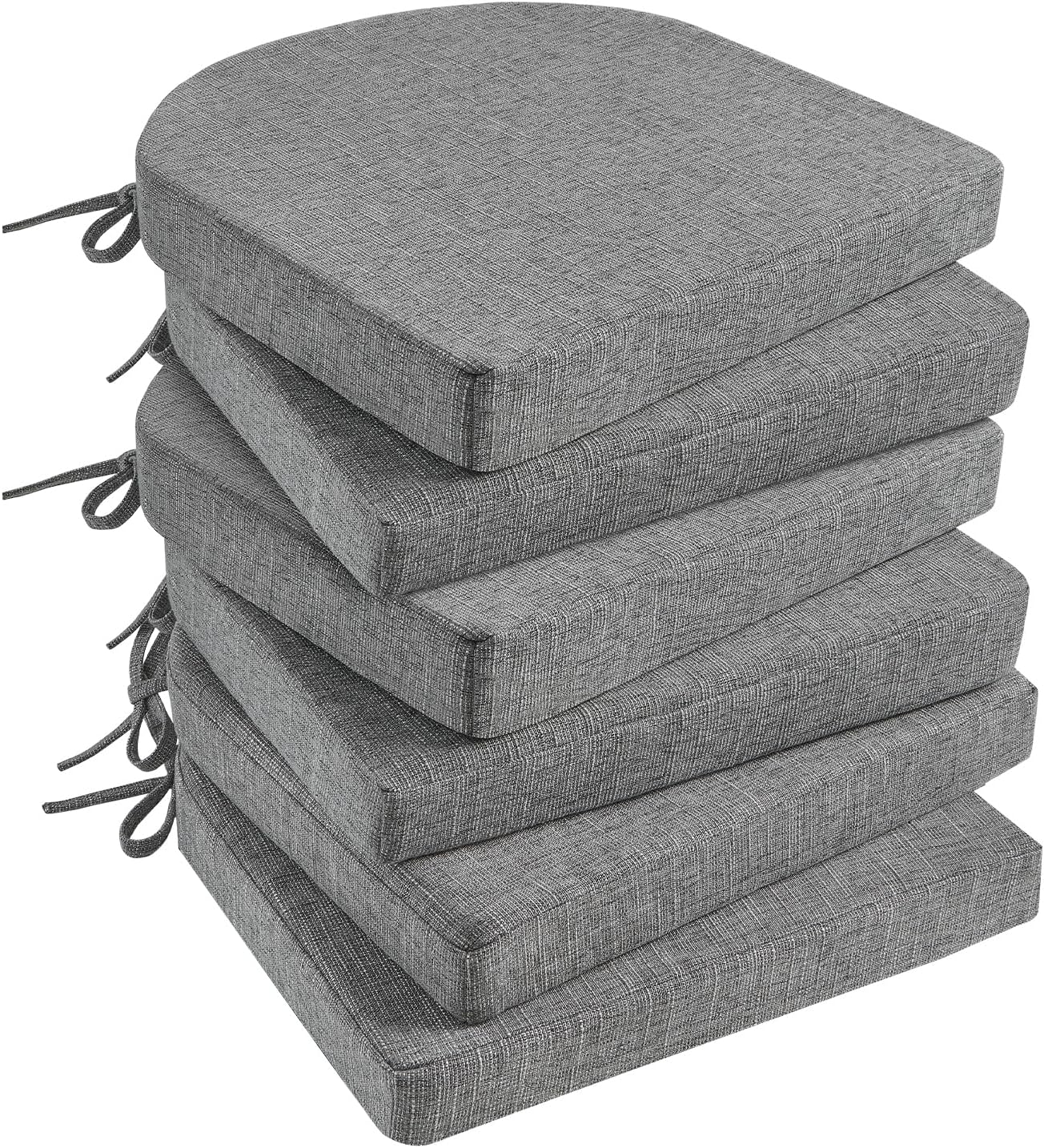 Basic Beyond Chair Cushions for Dining Chairs 4 Pack, Memory Foam Chair Cushion with Ties and Non Slip Backing, 16 x 16 inches Chair Pads for Dining Chairs(Brown)