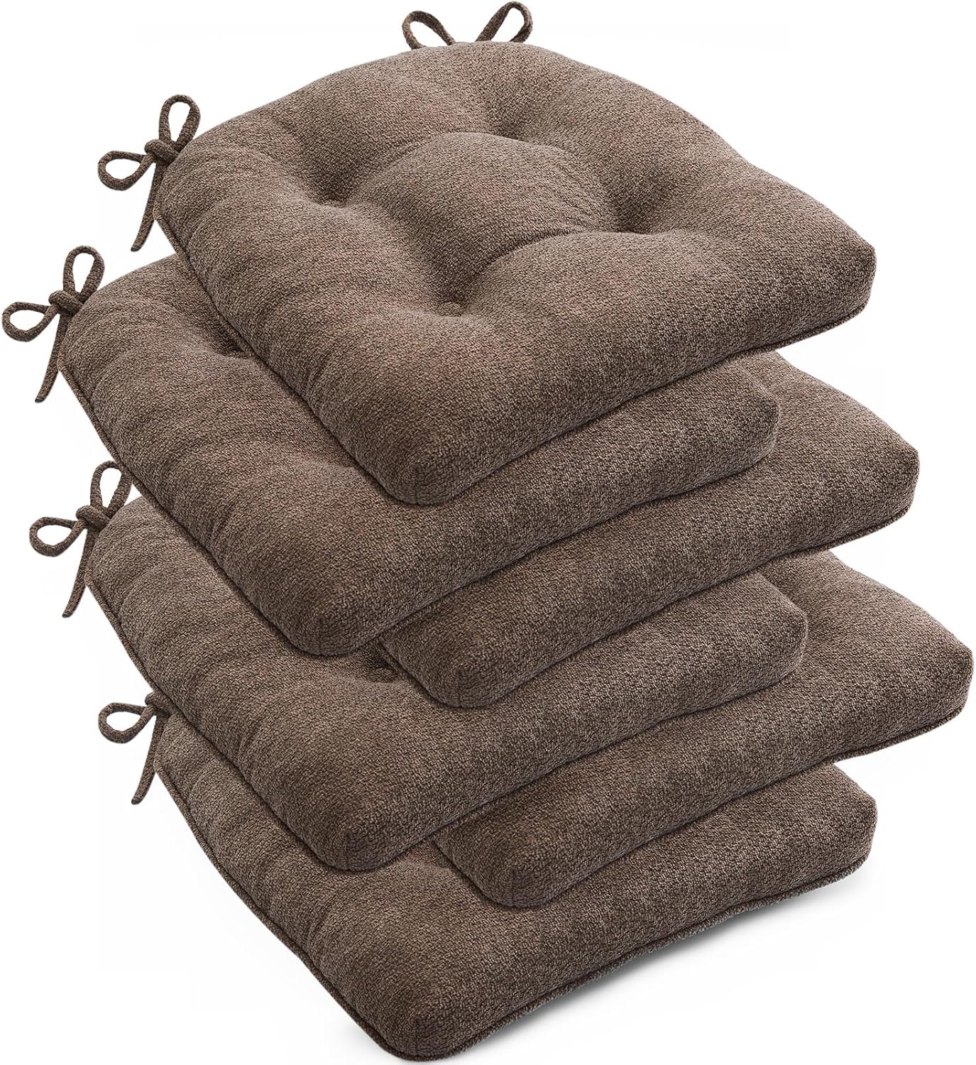 Chair Cushions Set of 6 for Dining Chairs, 16.5"x15.5" Kitchen Chair Pads with Memory Foam, Non-Slip Bottom & Ties, Tufted Indoor Seat Cushions for Home Use – Navy